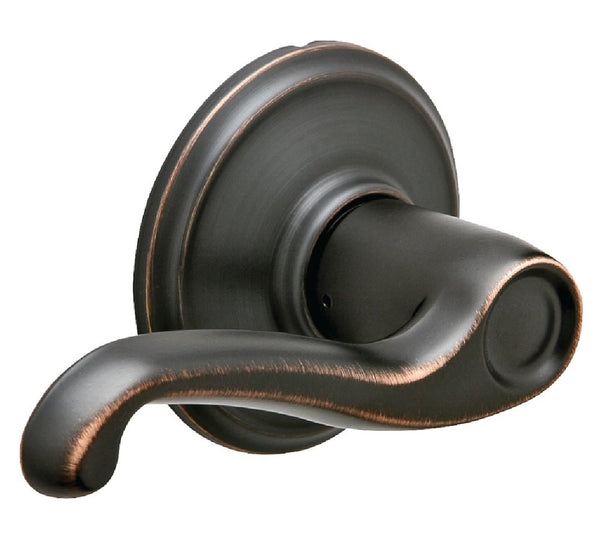 Schlage F10VFLA716 Flair Lever Design Passage Lever Lockset, Aged Bronze