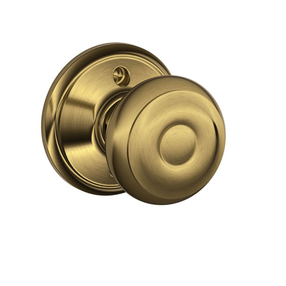 Schlage F170 GEO609 Georgian Dummy Knob, Antique Brass