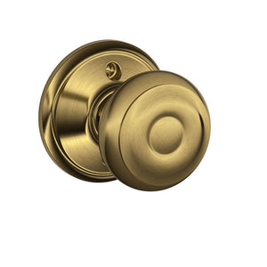 Schlage F170 GEO609 Georgian Dummy Knob, Antique Brass