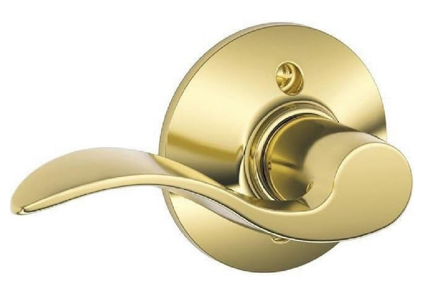 Schlage F170ACC605LH Accent Left Hand Dummy Lever, Bright Brass