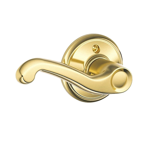 Schlage F170FLA605LH Left Handed Single Flair Dummy Lever, Bright Brass
