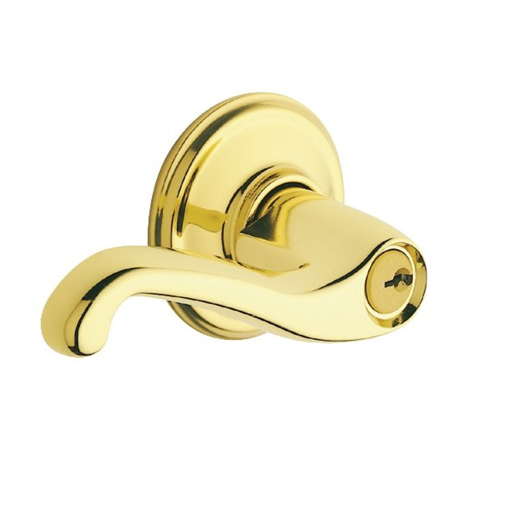 Schlage F170FLA605RH Flair Right Handed Dummy Lever, Bright Brass