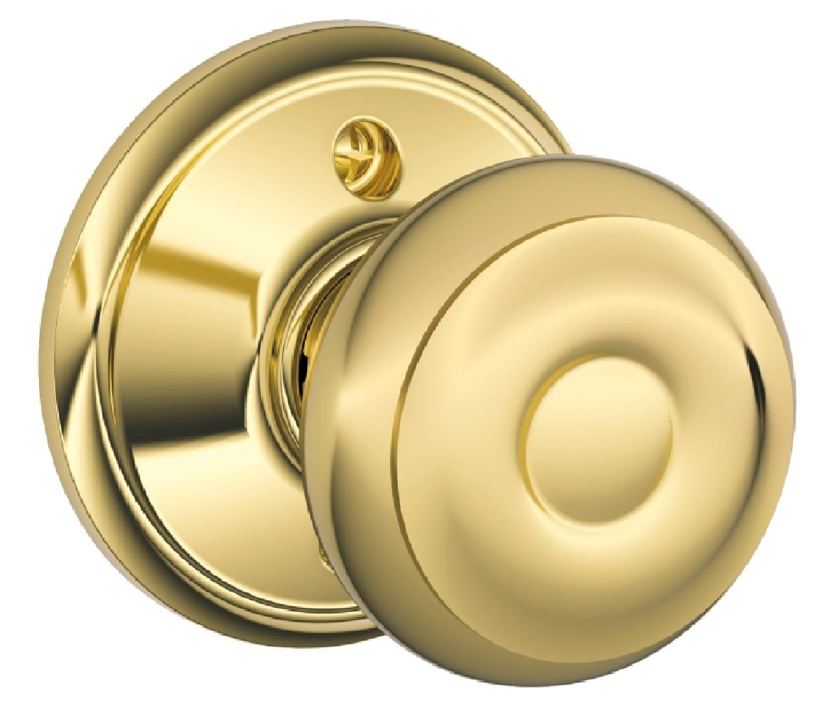 Schlage F170V-GEO-605 Georgian Design Dummy Lockset Knob, Bright Brass