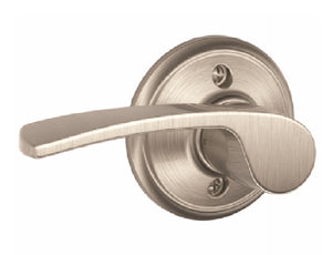 Schlage F170V-MER-619-LH Merano Left Handed Dummy Lever Lockset, Satin Nickel