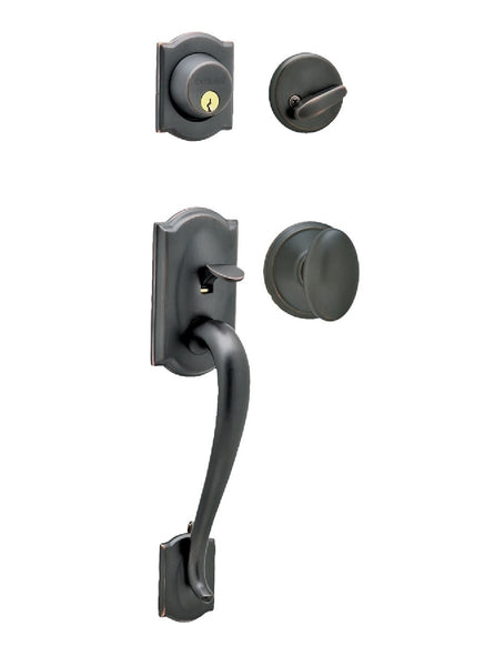 Schlage F360VCAM/SIE716 Entrance Handleset, Aged Bronze, Single Cylinder
