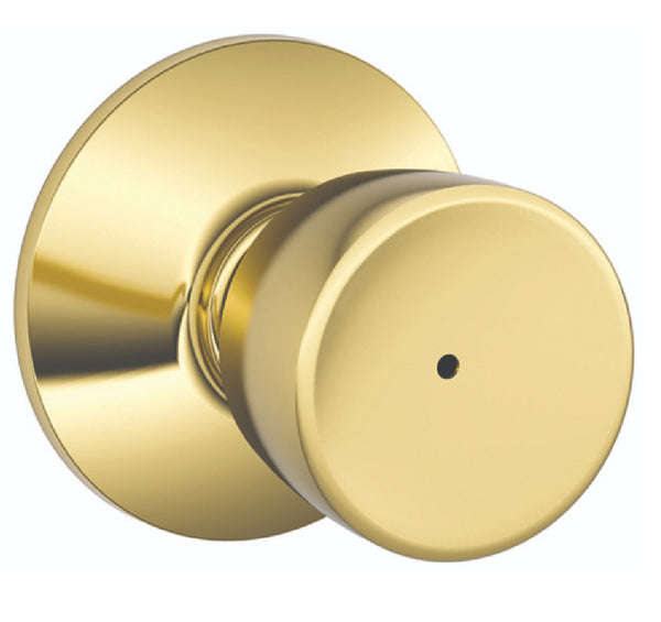 Schlage F40-BEL-605 Bell Design Privacy Lockset Knob, Bright Brass
