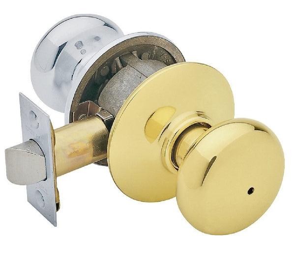 Schlage F40 PLY 605 X 625 Plymouth Privacy Lockset, Bright Brass/Chrome