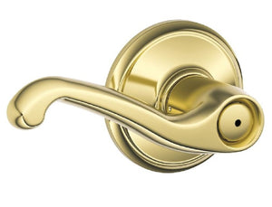 Schlage F40FLA605 Flair Privacy Lever, Bright Brass