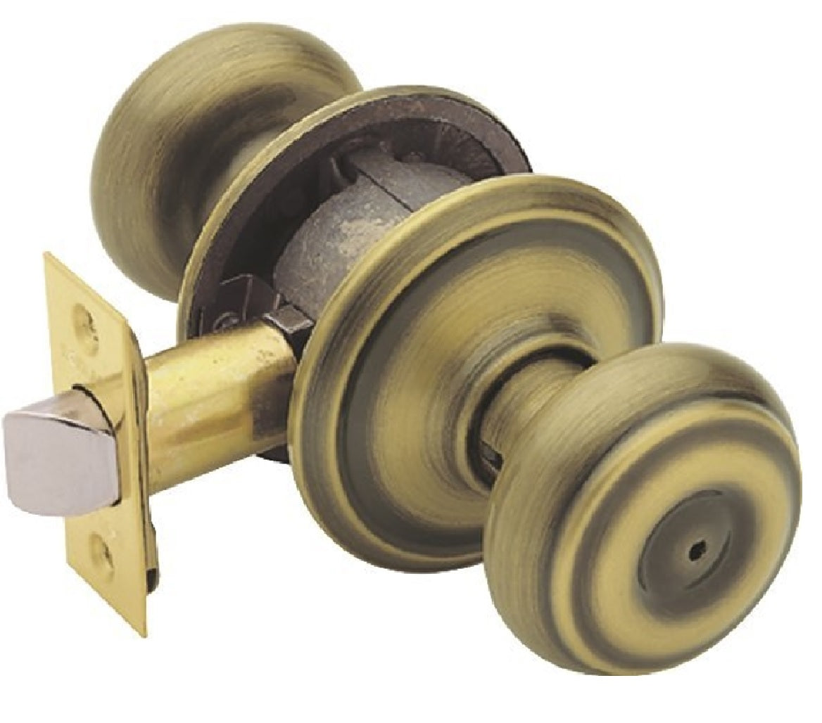 Schlage F40GEO609 Georgian Privacy Knob, Antique Brass