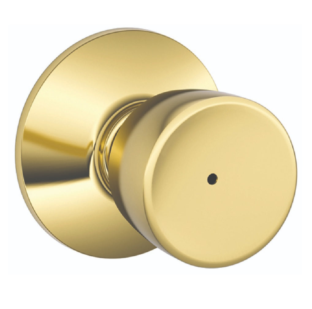 Schlage F40V-BEL-605 Bell Design Privacy Lockset Knob, Bright Brass