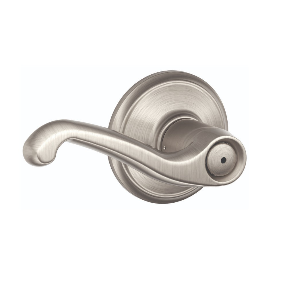 Schlage F40V-FLA-619 Flair Design Privacy Lever Lockset, Satin Nickel