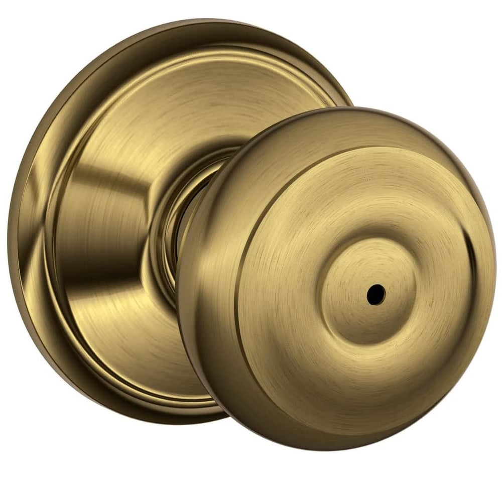 Schlage F40V-GEO-609 Georgian Design Privacy Lockset Knob, Antique Brass