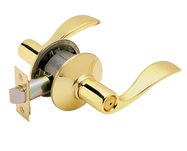 Schlage F40V ACC 605 Accent Design Privacy Lever Lockset, Bright Brass