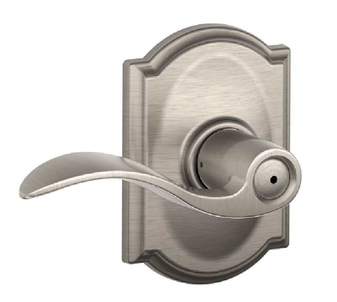 Schlage F40VACC619CAM Accent Privacy Lever, Satin Nickel