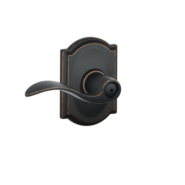 Schlage F40VACC716CAM Accent Privacy Lever, Aged Bronze