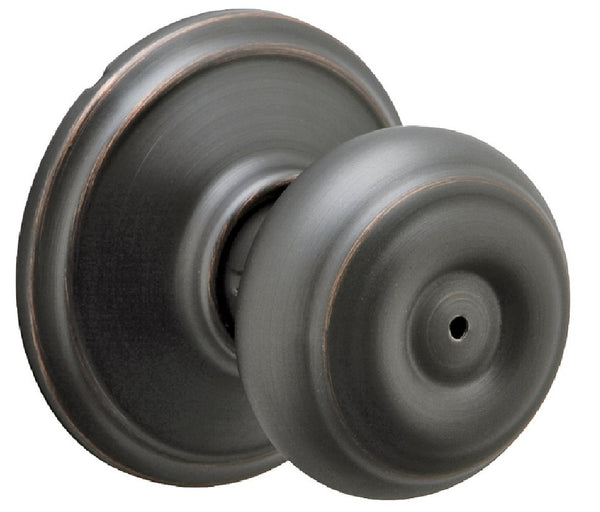 Schlage F40VGEO716 Georgian Design Privacy Knob Lockset, Aged Bronze