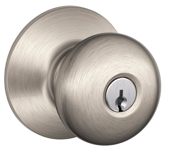 Schlage F51A VPLY619 Plymouth Design Entrance Lock Knob, Satin Nickel