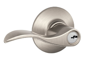 Schlage F51VACC619 Accent Design Entry Lever Lockset, Satin Nickel
