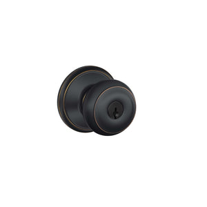Schlage F51VGEO716 Georgian Keyed Entry Knob, Aged Bronze