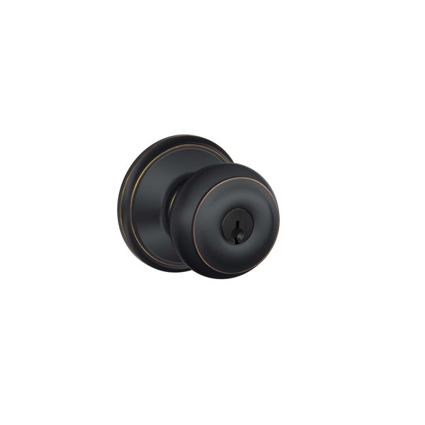 Schlage F51VGEO716 Georgian Keyed Entry Knob, Aged Bronze