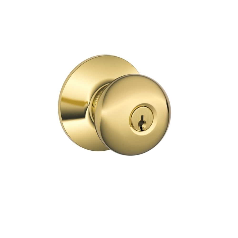 Schlage F51VPLY505 Plymouth Design Entry Lockset Knob, Bright Brass