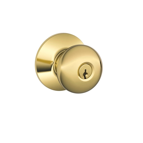 Schlage F51VPLY505 Plymouth Design Entry Lockset Knob, Bright Brass