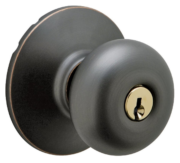 Schlage F51VPLY716 Plymouth Knob Entrance Lock, Aged bronze