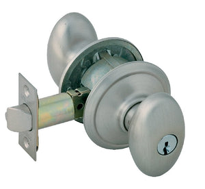 Schlage F51VSIE619 Siena Egg Knob Design Entry Lockset, Satin Nickel