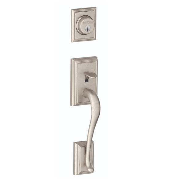 Schlage F58ADD619 Transitional Exterior Handleset, Satin Nickel