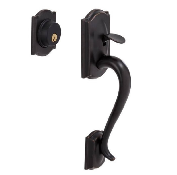 Schlage F58CAM716 Entrance Handleset, Aged Bronze