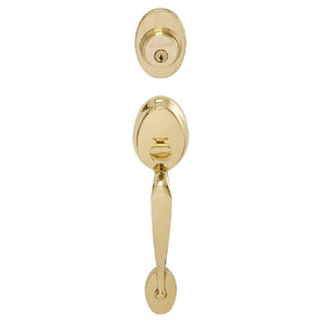 Schlage F58PLY505 Plymouth Exterior Handleset, Bright Brass