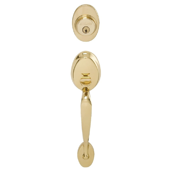 Schlage F58PLY505 Plymouth Exterior Handleset, Bright Brass
