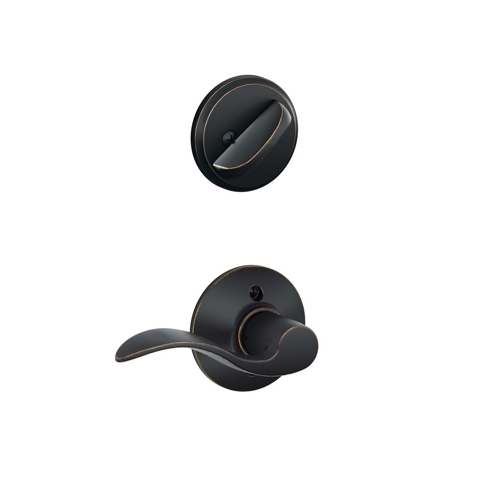 Schlage F59ACC716LH Accent Left Handed Lever Handle Set, Aged Bronze