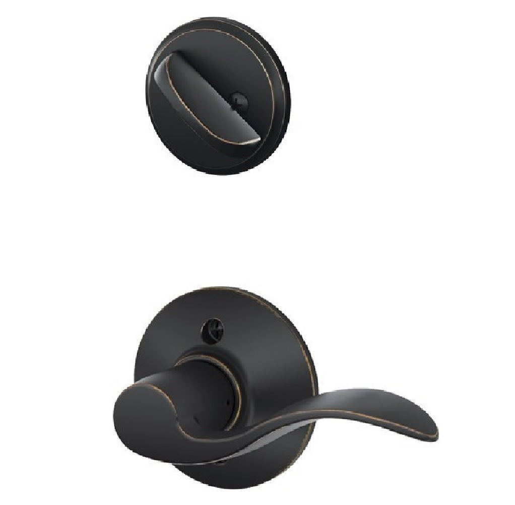 Schlage F59ACC716RH Modern Right Handed Handleset, Aged Bronze