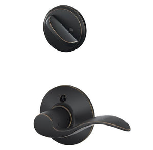 Schlage F59ACC716RH Modern Right Handed Handleset, Aged Bronze
