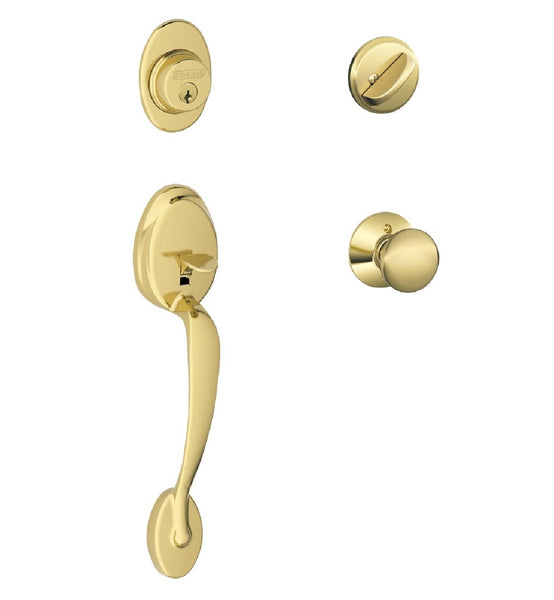 Schlage F60PLY505XPLY605 Plymouth Handleset, Bright Brass