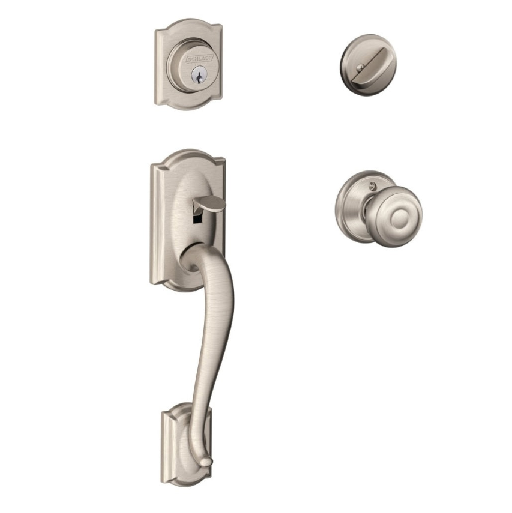 Schlage F60VCAMXGEO619 Camelot Georgian Handleset Single Cylinder Entrance Lock