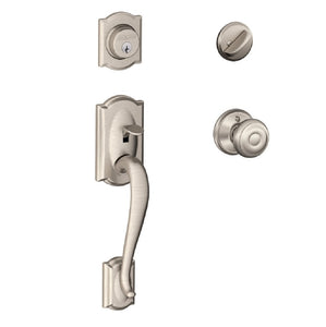 Schlage F60VCAMXGEO619 Camelot Georgian Handleset Single Cylinder Entrance Lock