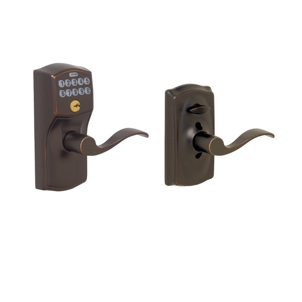 Schlage FE595VCAMXACC716 Camelot Keypad Accent Lever With Flex Lock, Aged Bronze
