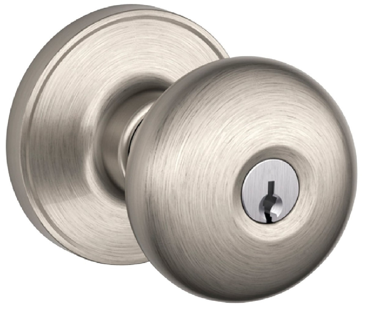Schlage J54STR619 Stratus Keyed Entry Knob, Satin Nickel