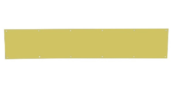 Schlage SC8400PA3 6X34 Kick Plate Aluminum With Brass, 6" x 34"