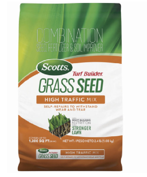 Scotts 18044 Turf Builder Grass Seed High Traffic Mix, 2.4-Lbs