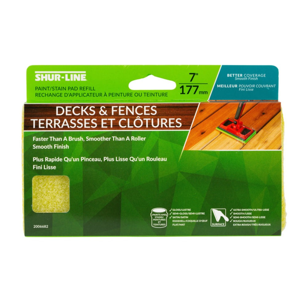 Shur-Line 2006682 Deck & Fence Paint Pad Refill for Rough Surfaces, 7"