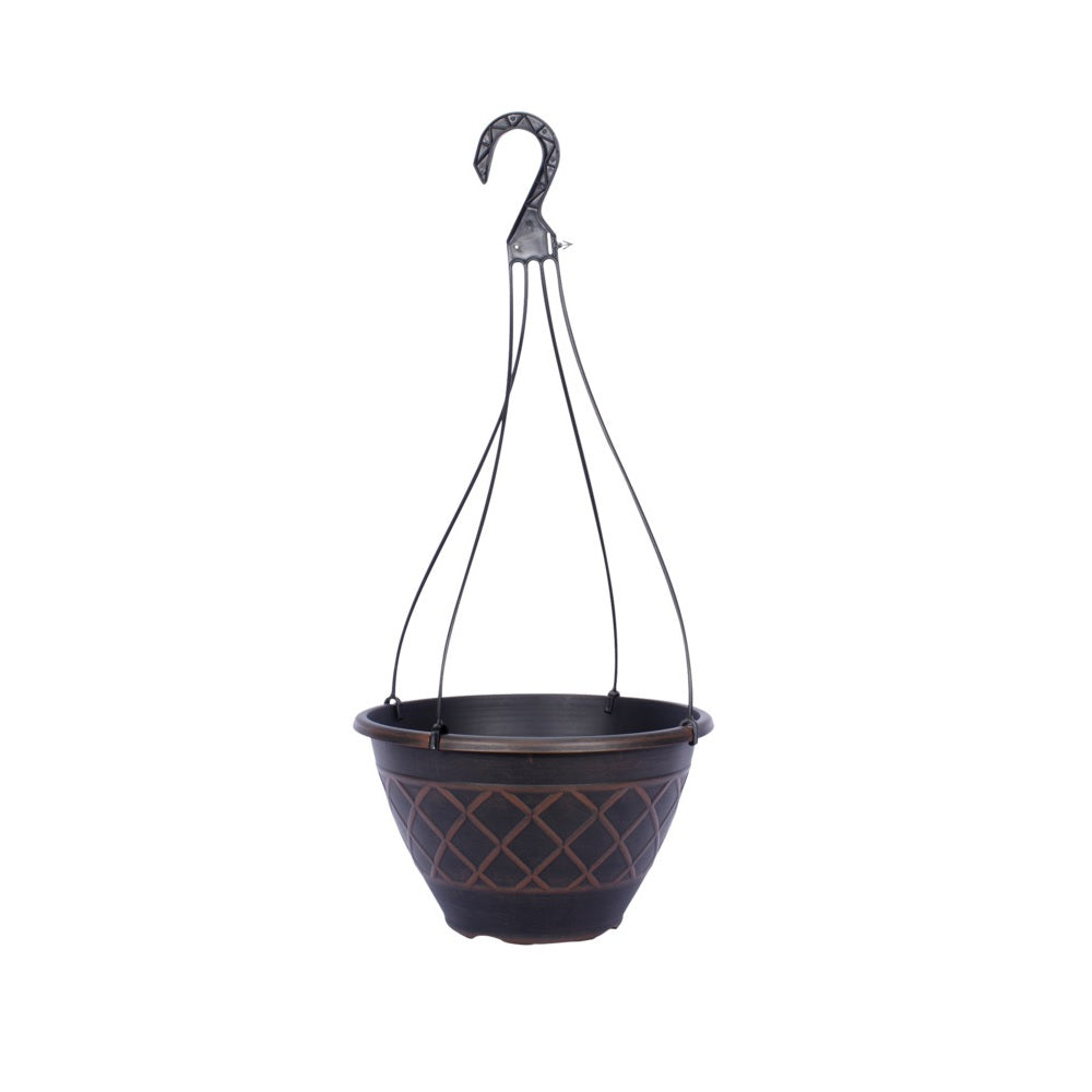 Southern Patio HDR-054825 Lacis Hanging Basket Planter, Brown, 12 Inch