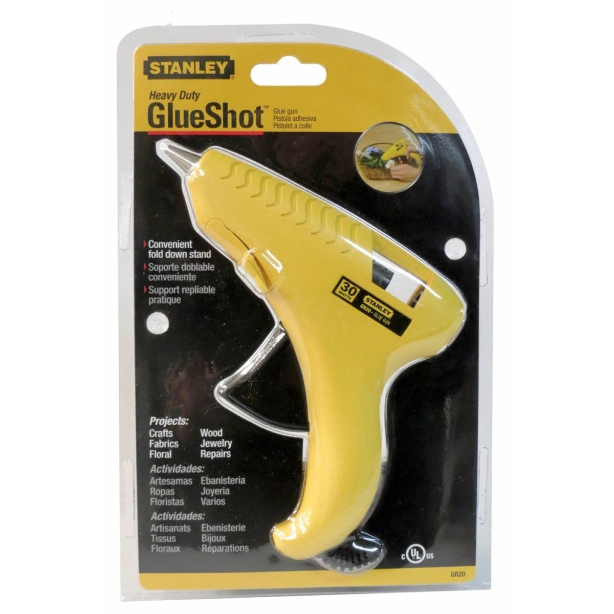 Stanley GR20 Dual Temperature Glue Gun, Yellow, 30 Watts