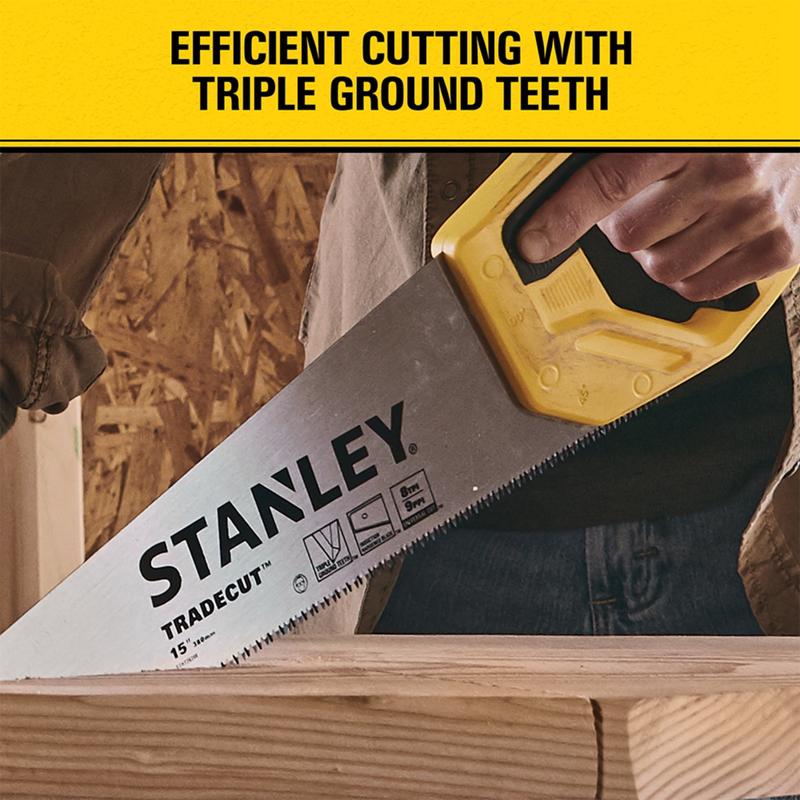 Stanley STHT20348 Tradecut Panel Saw, Black/Yellow, 15 inch