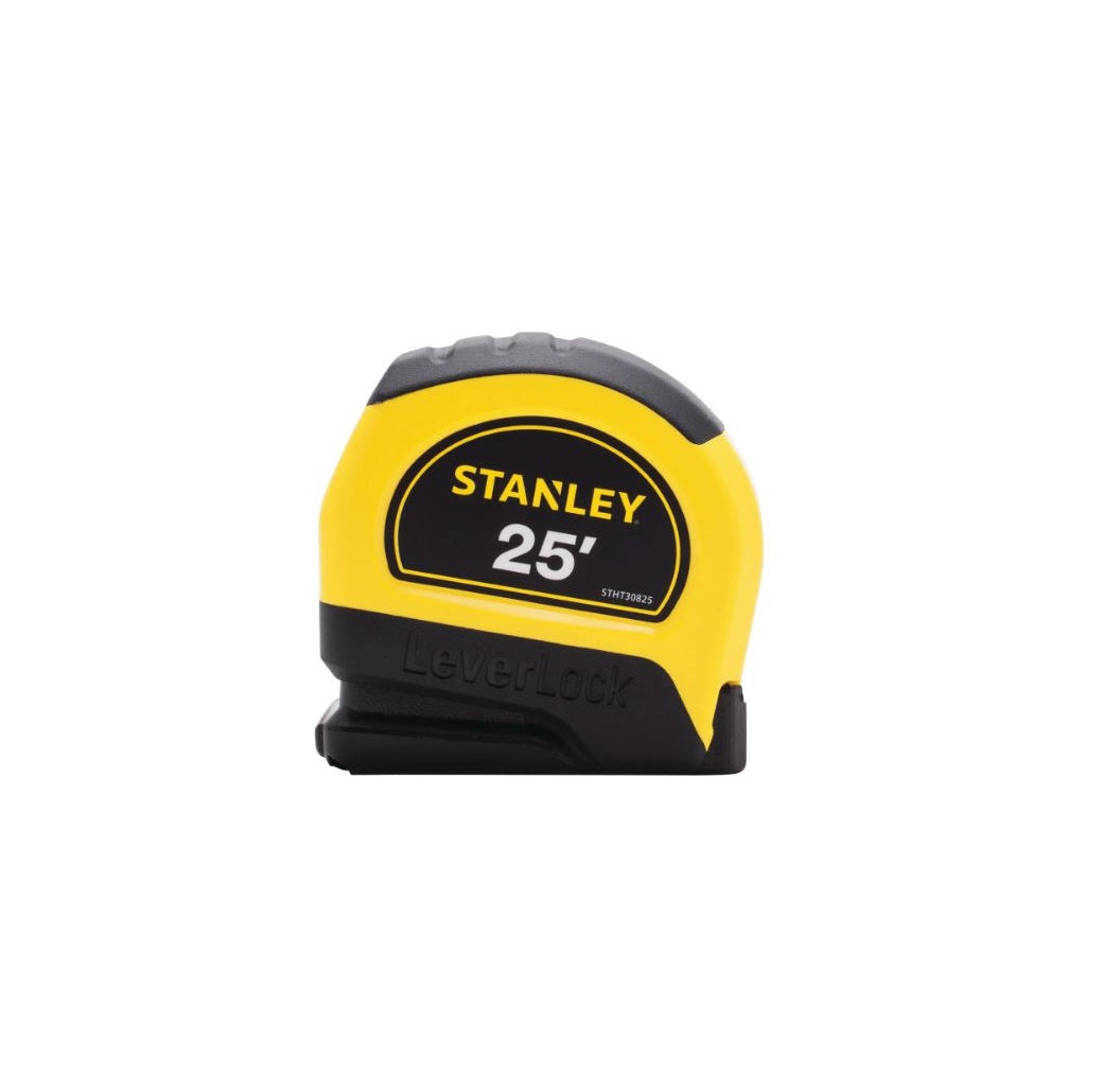Stanley STHT30825 Leverlock Measuring Tape, Black/Yellow, 1" x 25'
