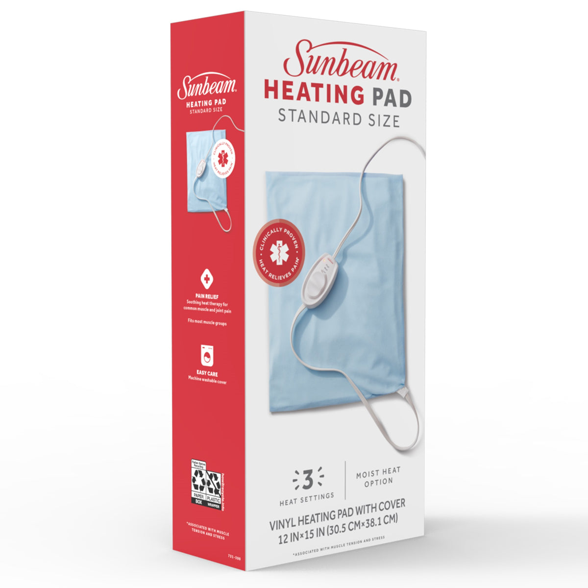 Sunbeam 2101860 Standard Size Heating Pad, Light Blue