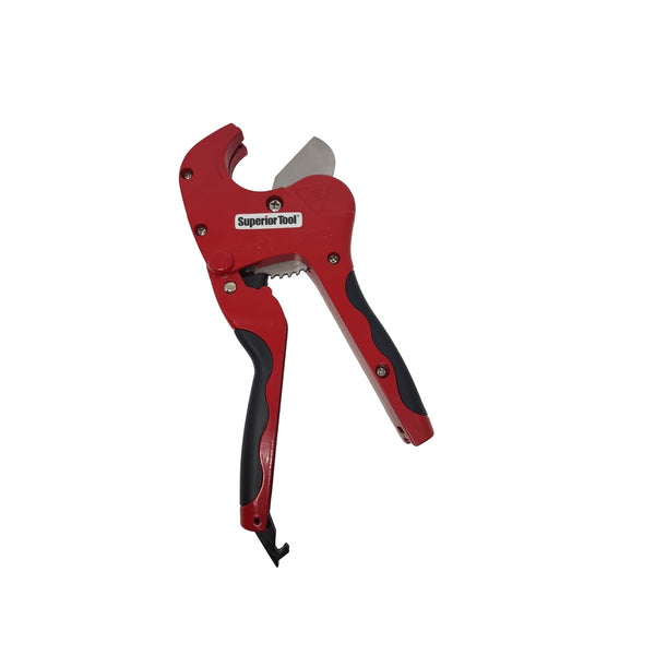 Superior Tool 37118 Ratcheting Pipe Cutter, 10 Inch, Black/Red