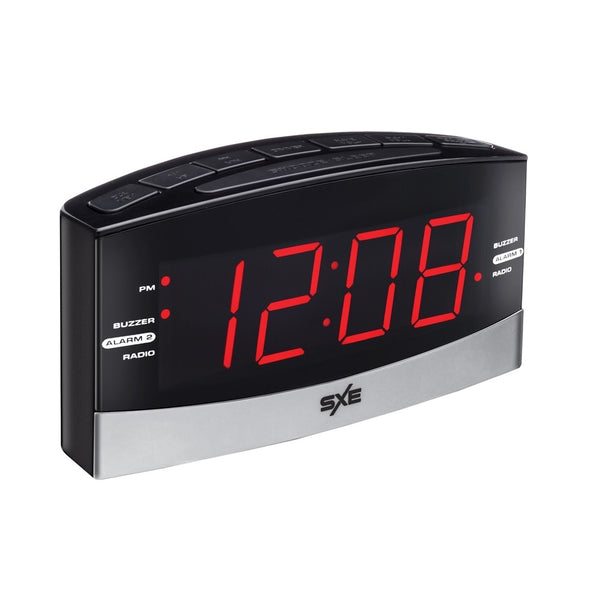 SXE SXE86007 Plasma Alarm Clock, 1.8" Display, LED Display